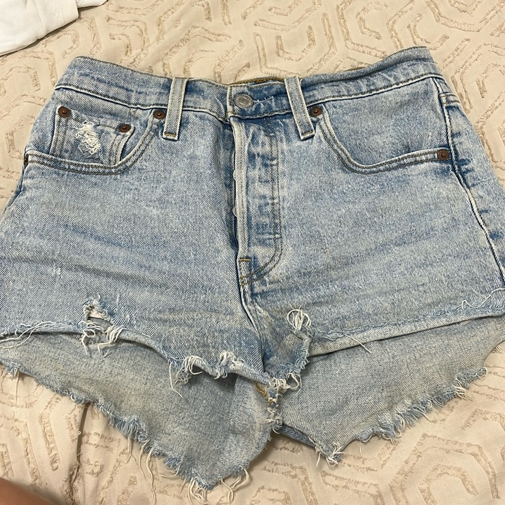 Levi’s High Rise Light Wash Shorts